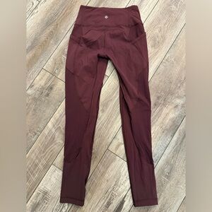 Lululemon All The Right Places Leggings Burgundy